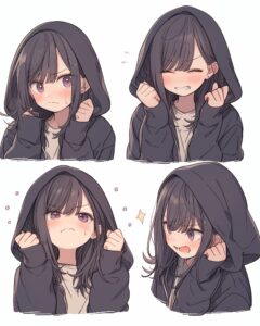 感情的パーカー女子０