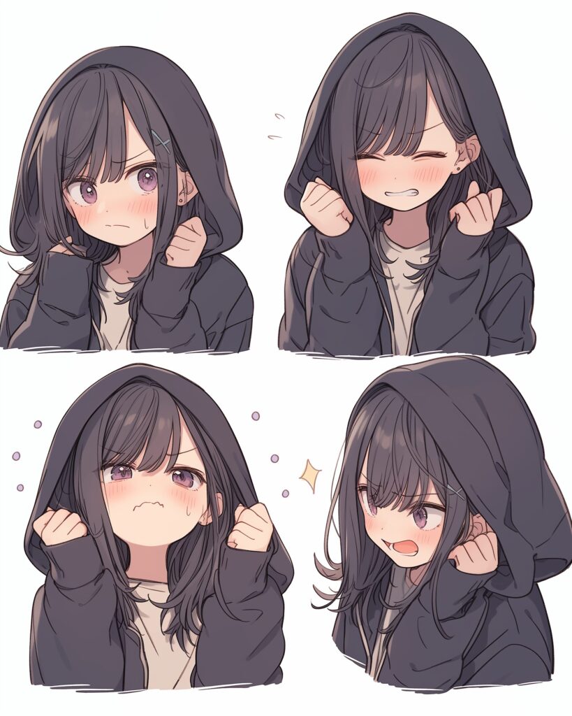 感情的パーカー女子０