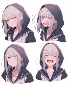 感情的パーカー女子０