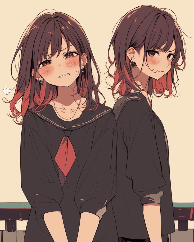 感情的な赤髪女子０
