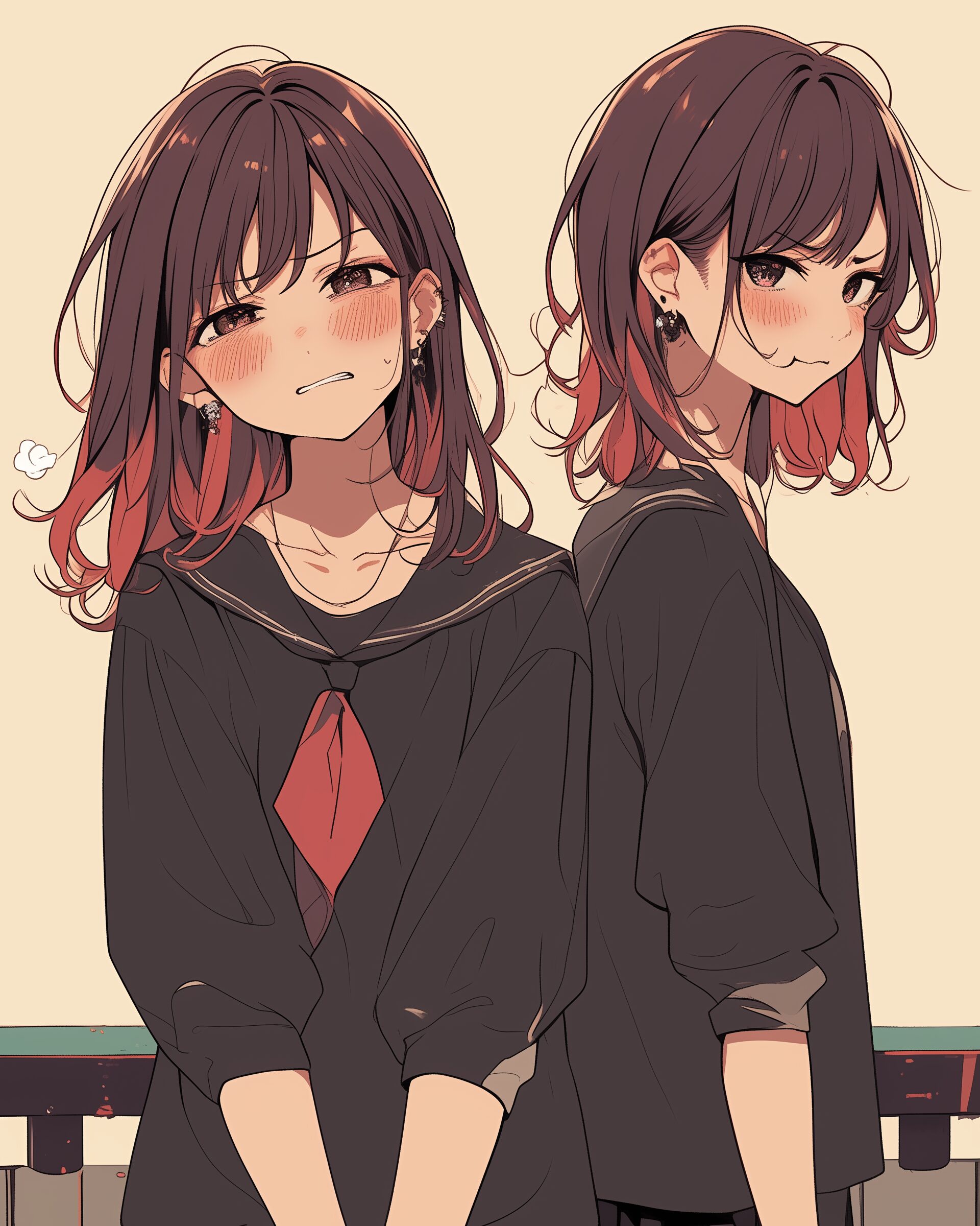感情的な赤髪女子０