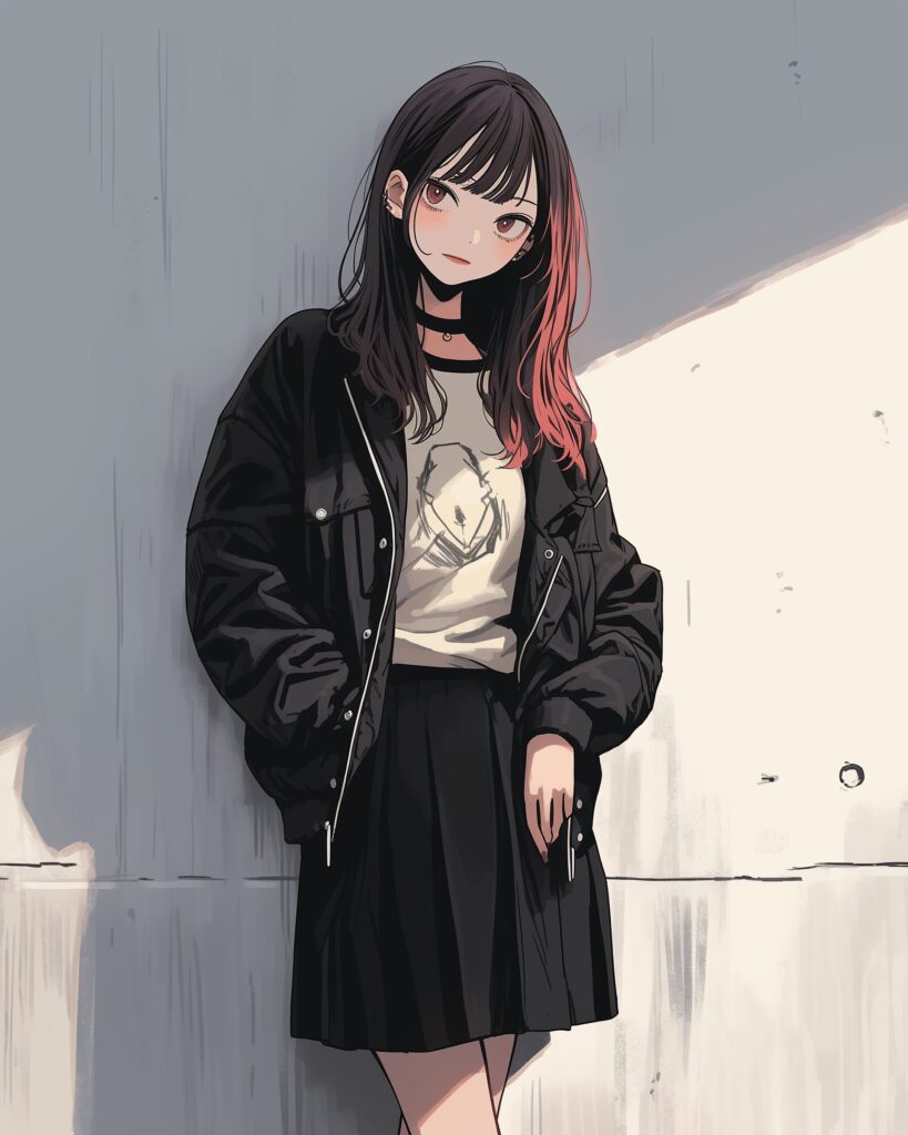 ブラックファッション女子０