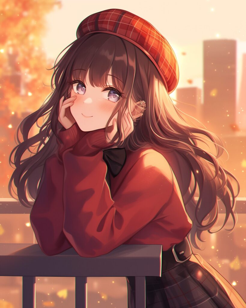 赤チェック女子０