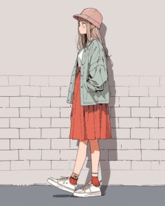 秋服ファッション女子０