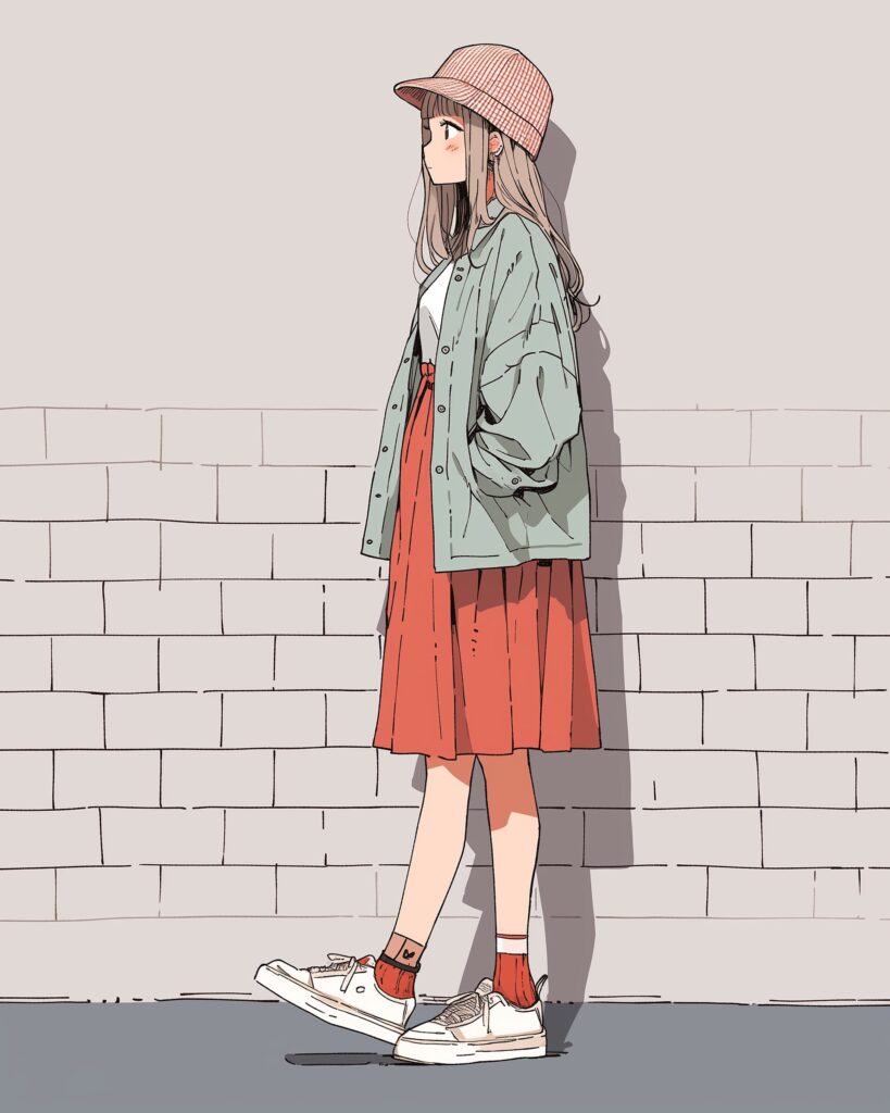 秋服ファッション女子０