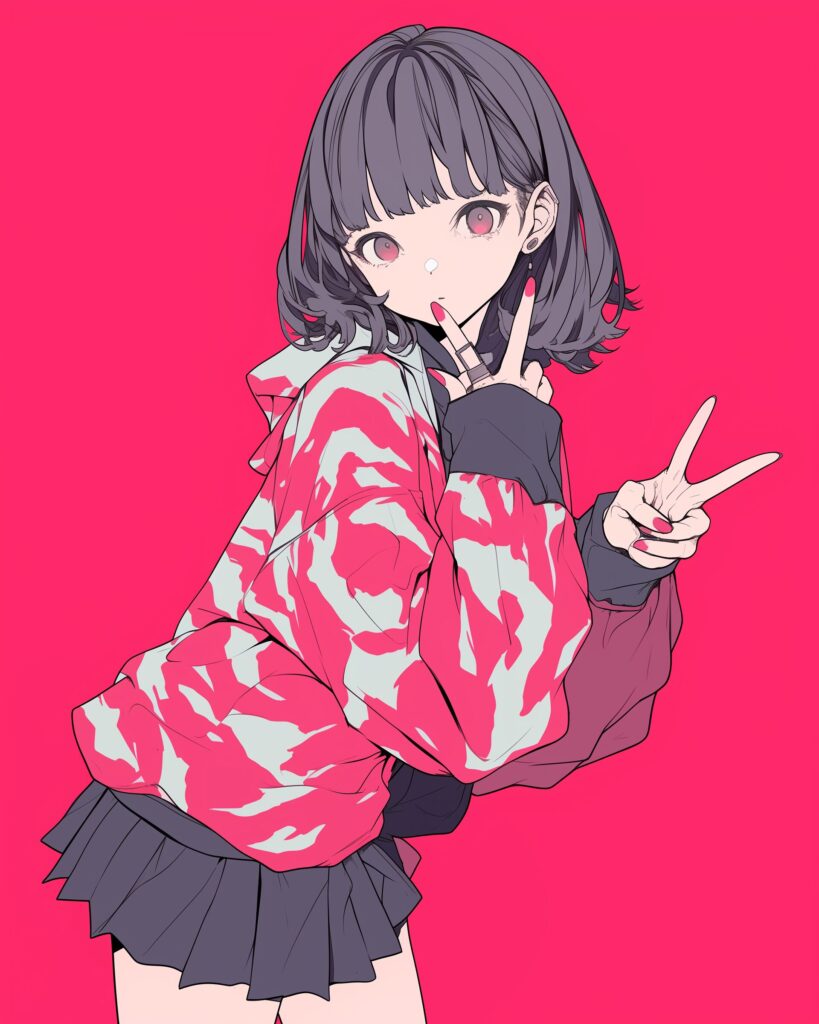 和柄パーカー女子ピンク０