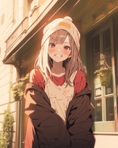 秋のパーカー女子０