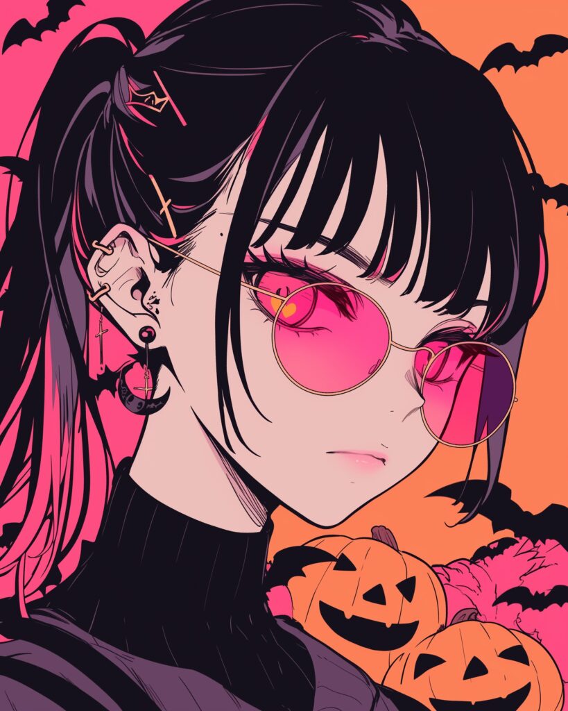 ハロウィンサングラス女子０