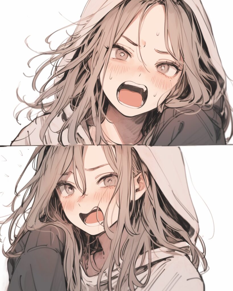 感情的パーカー女子０