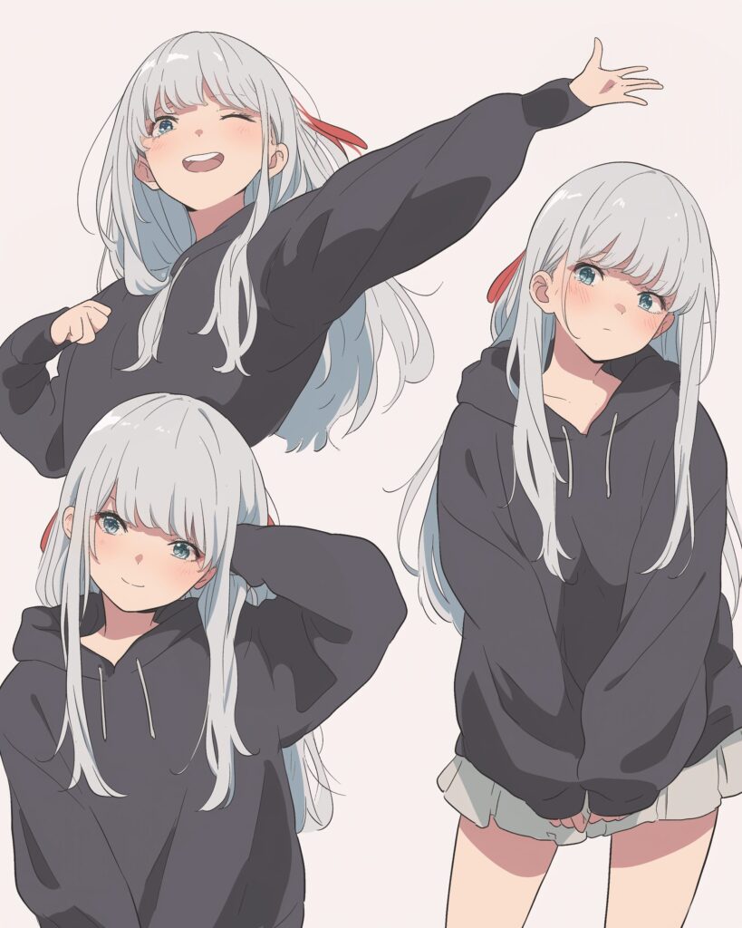 銀髪感情女子０