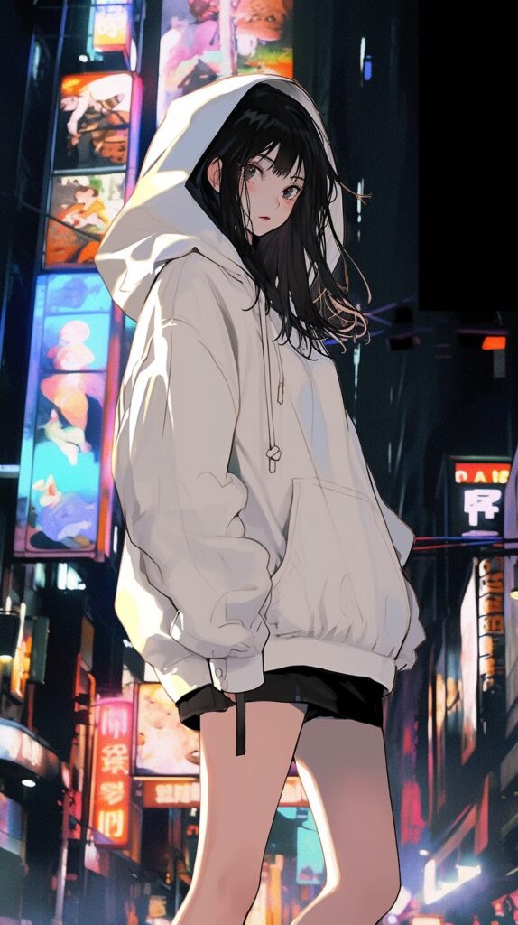 カラフルパーカー女子・壁紙０