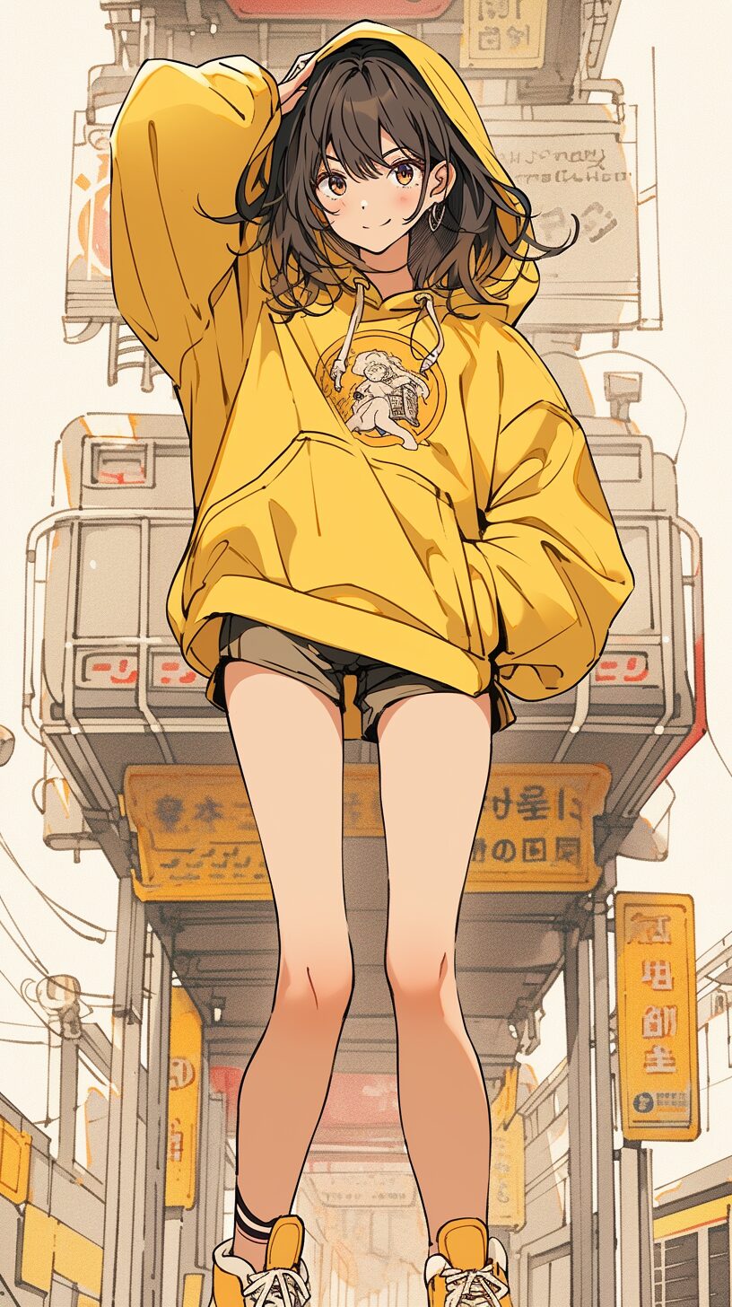 カラフルパーカー女子・壁紙0