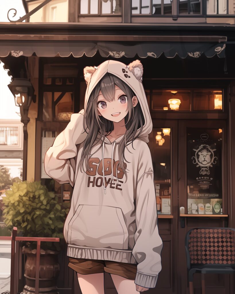 秋のパーカー女子０