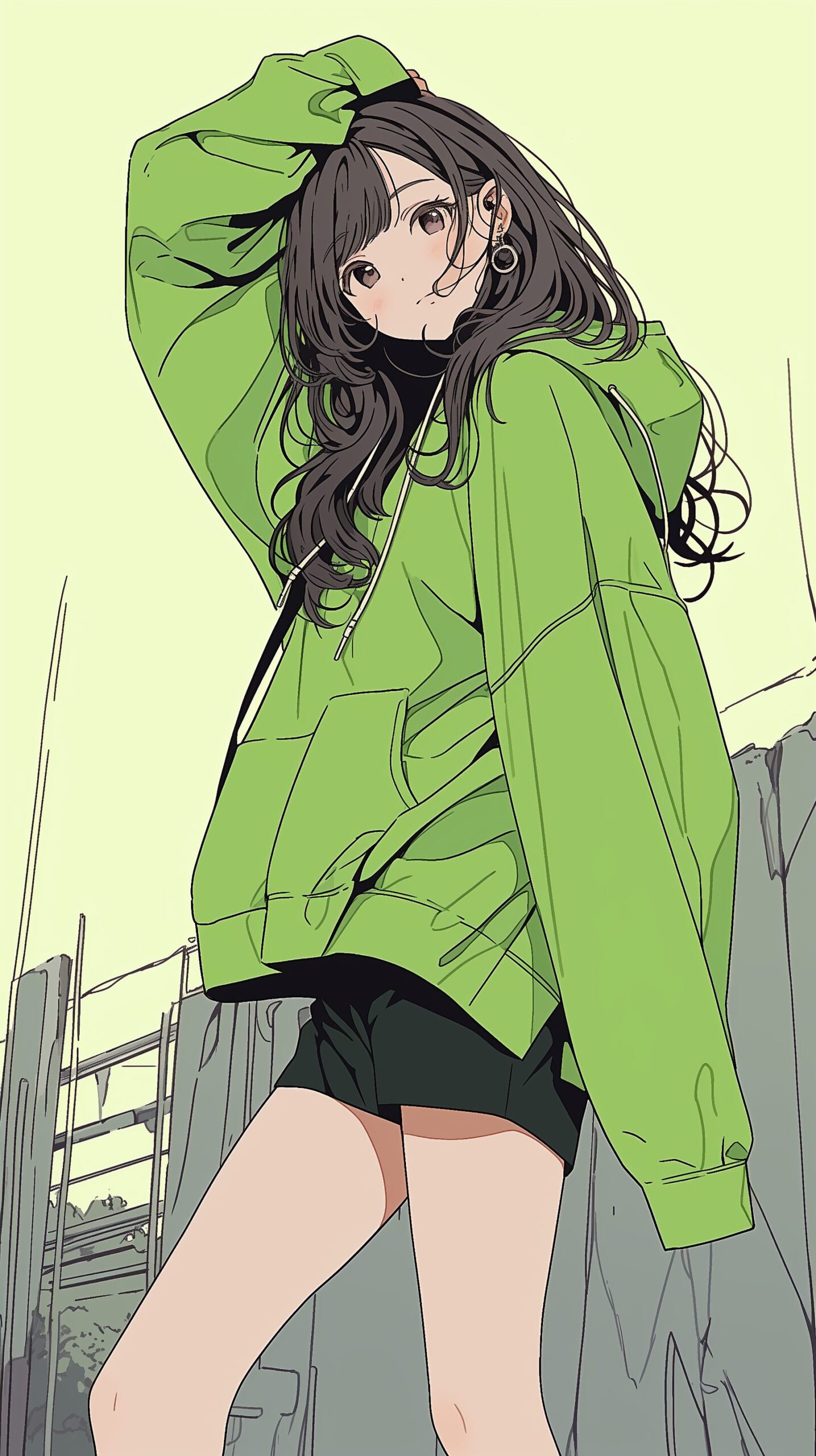 カラフルパーカー女子・壁紙0