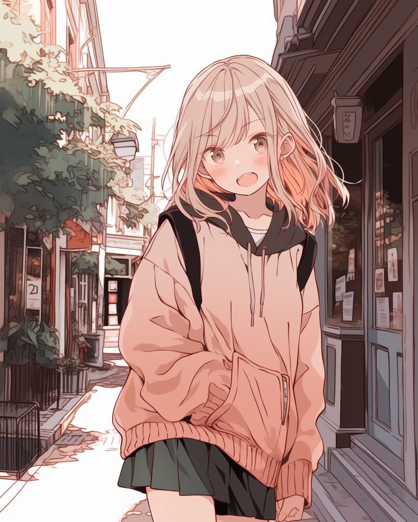 秋のパーカー女子０