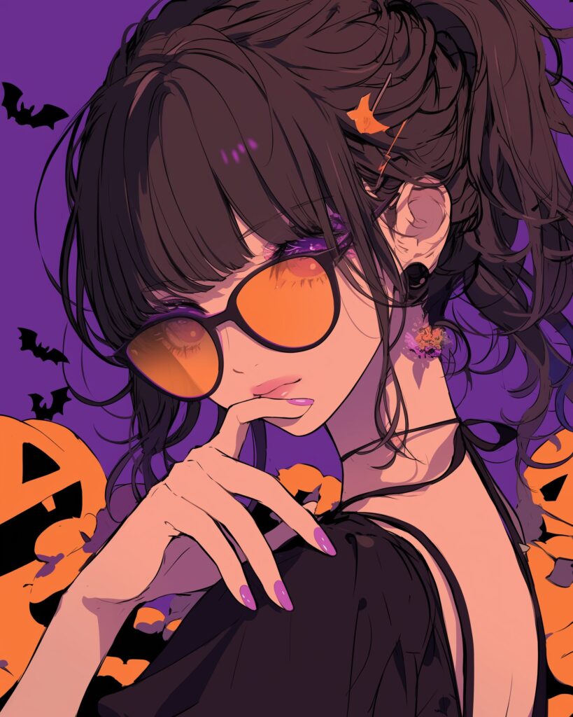 ハロウィンサングラス女子０
