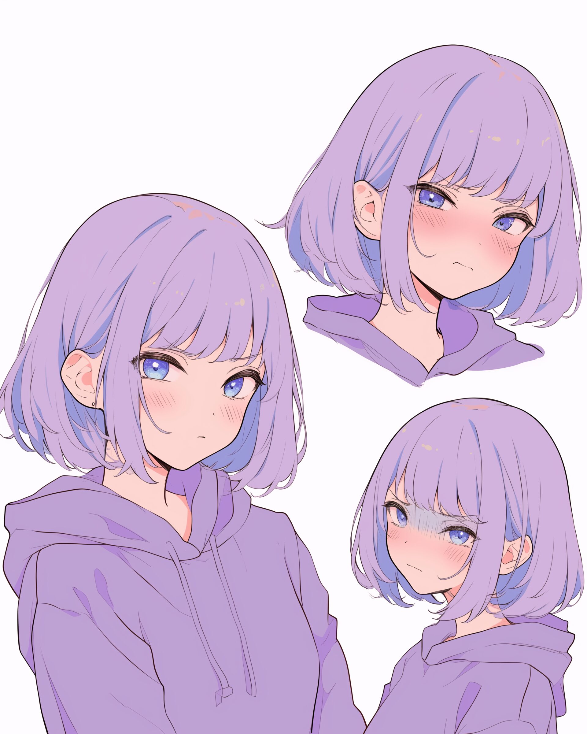 感情的紫パーカー女子0