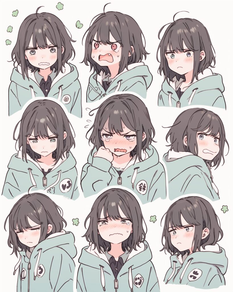 緑パーカー女子０