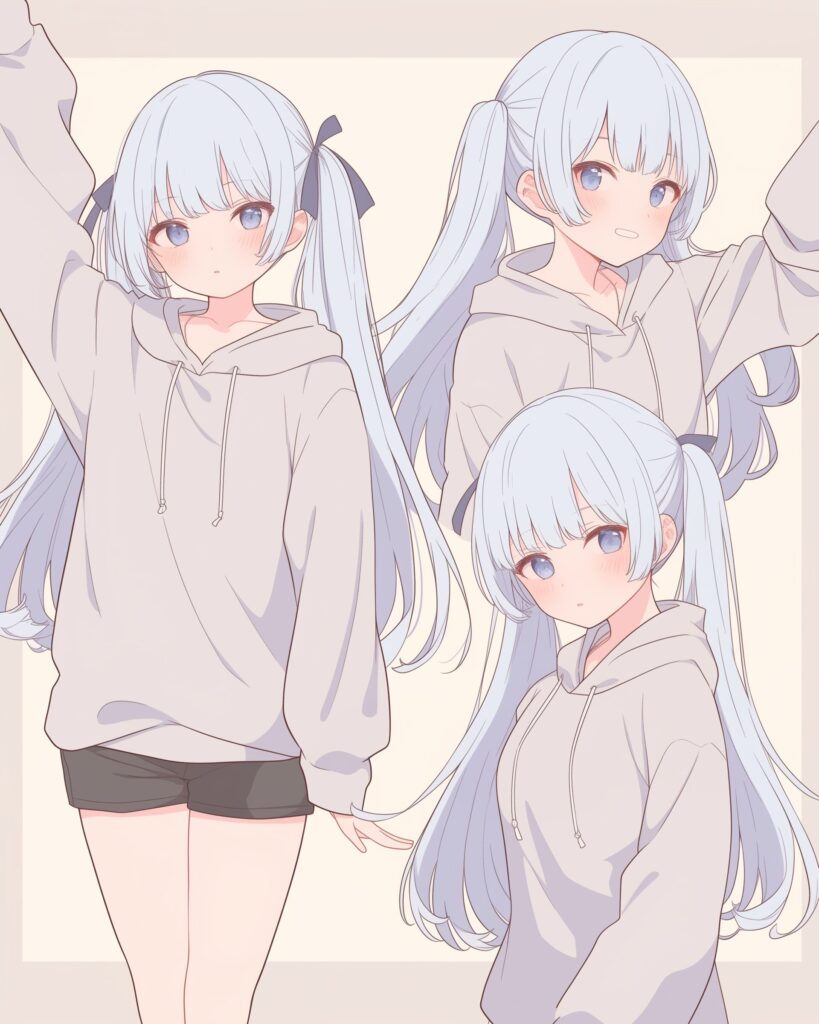 銀髪感情女子０