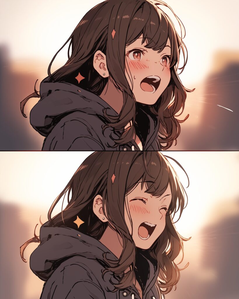感情的パーカー女子０