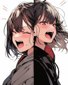 感情的パーカー女子０