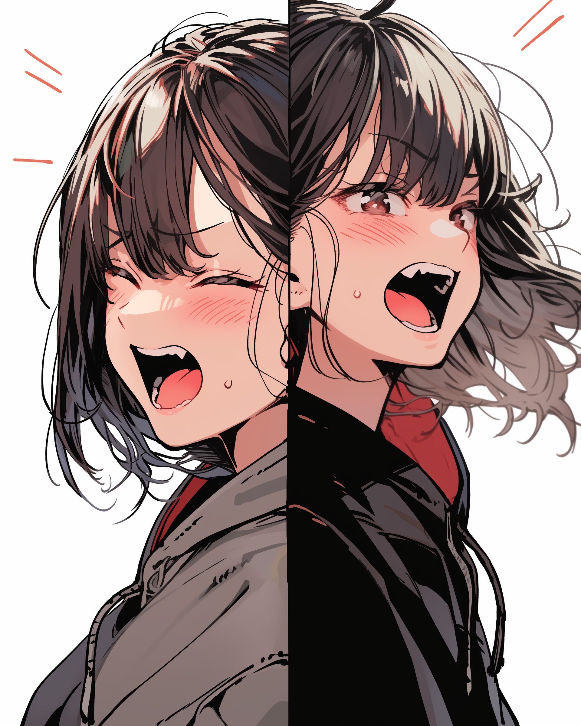 感情的パーカー女子0