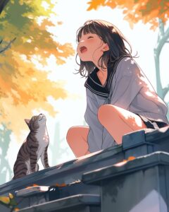 秋パーカー女子０