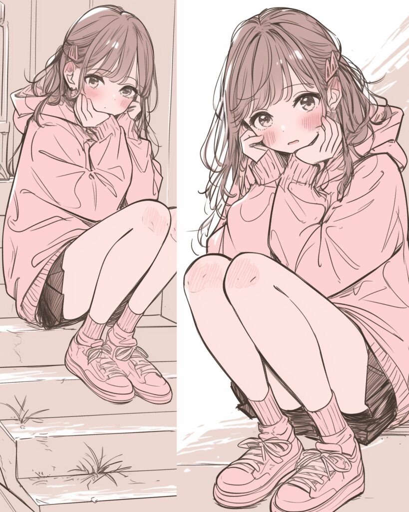 秋パーカー女子０