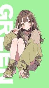 パーカー女子の壁紙１