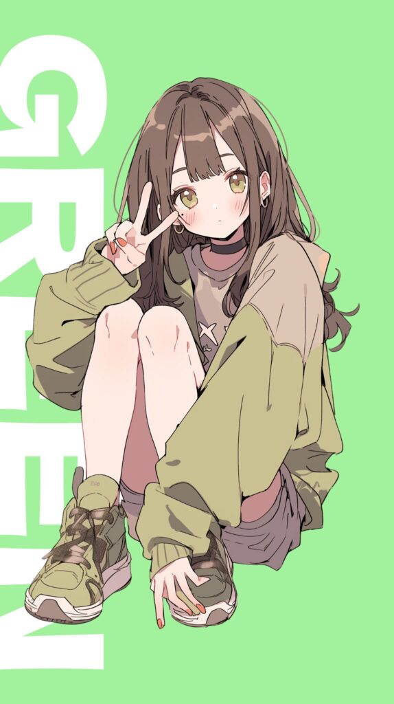 パーカー女子の壁紙１