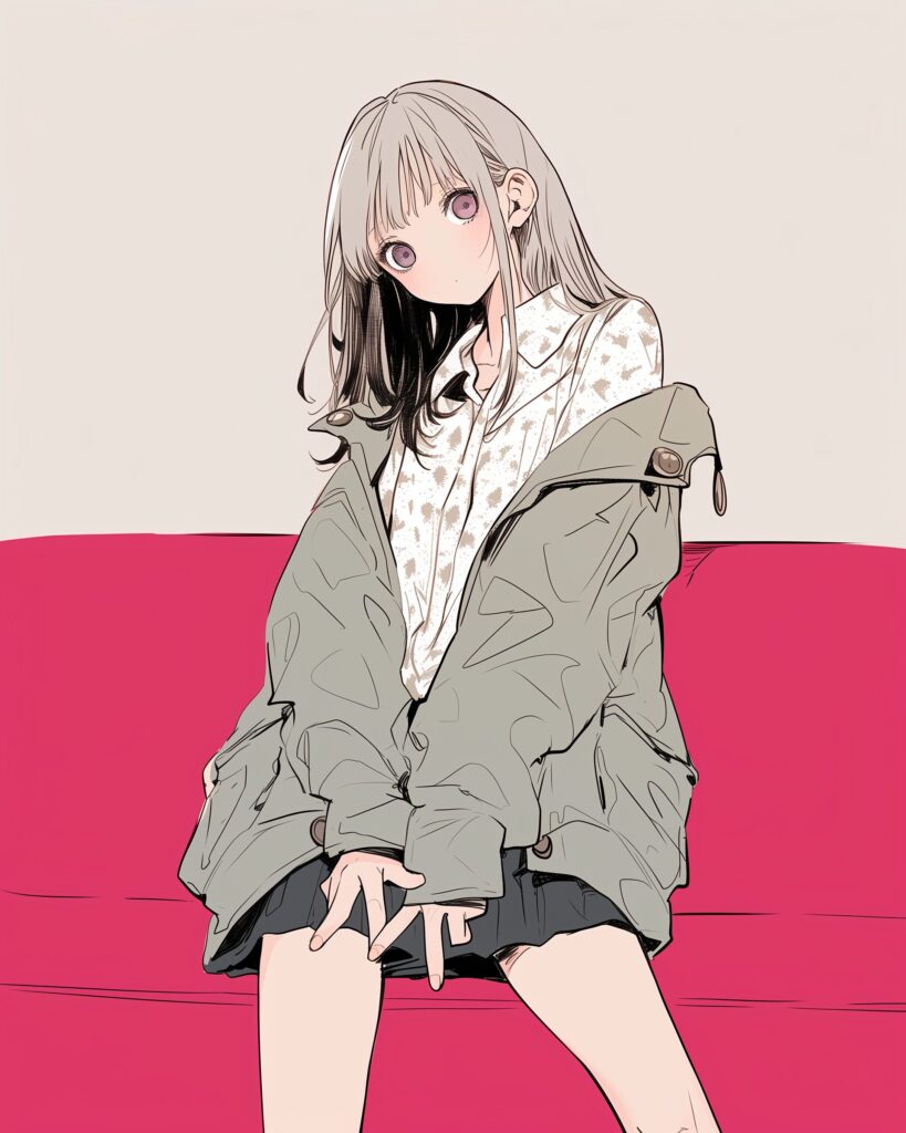和柄パーカー女子ピンク０