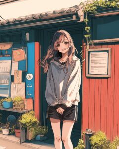 秋のパーカー女子０