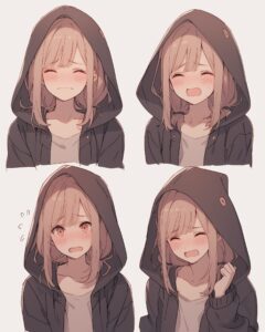 緑パーカー女子０