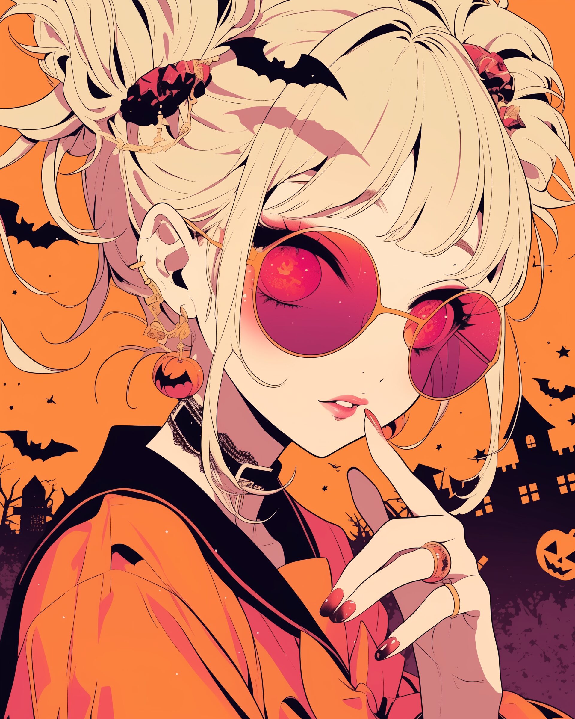 ハロウィンサングラス女子０