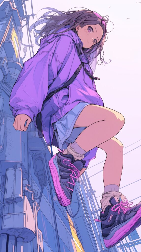 カラフルパーカー女子・壁紙０