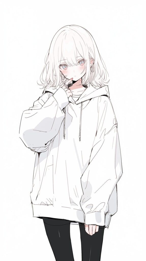 パーカー女子の壁紙０