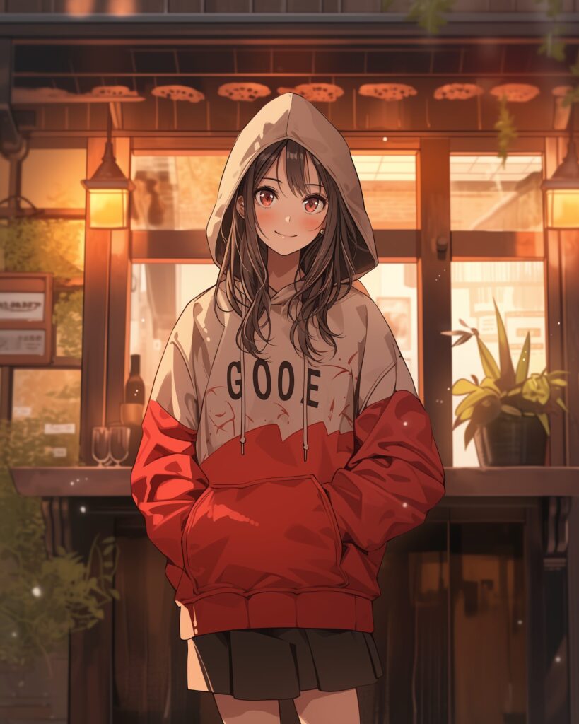 秋のパーカー女子０