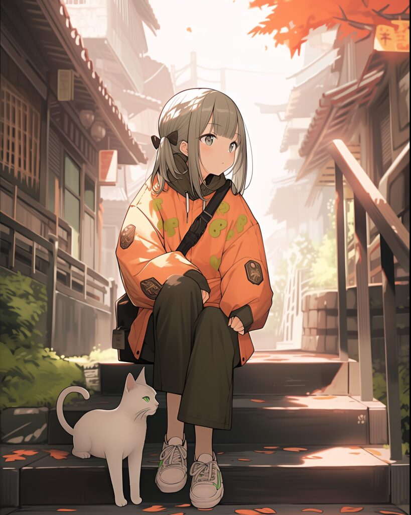 秋パーカー女子０