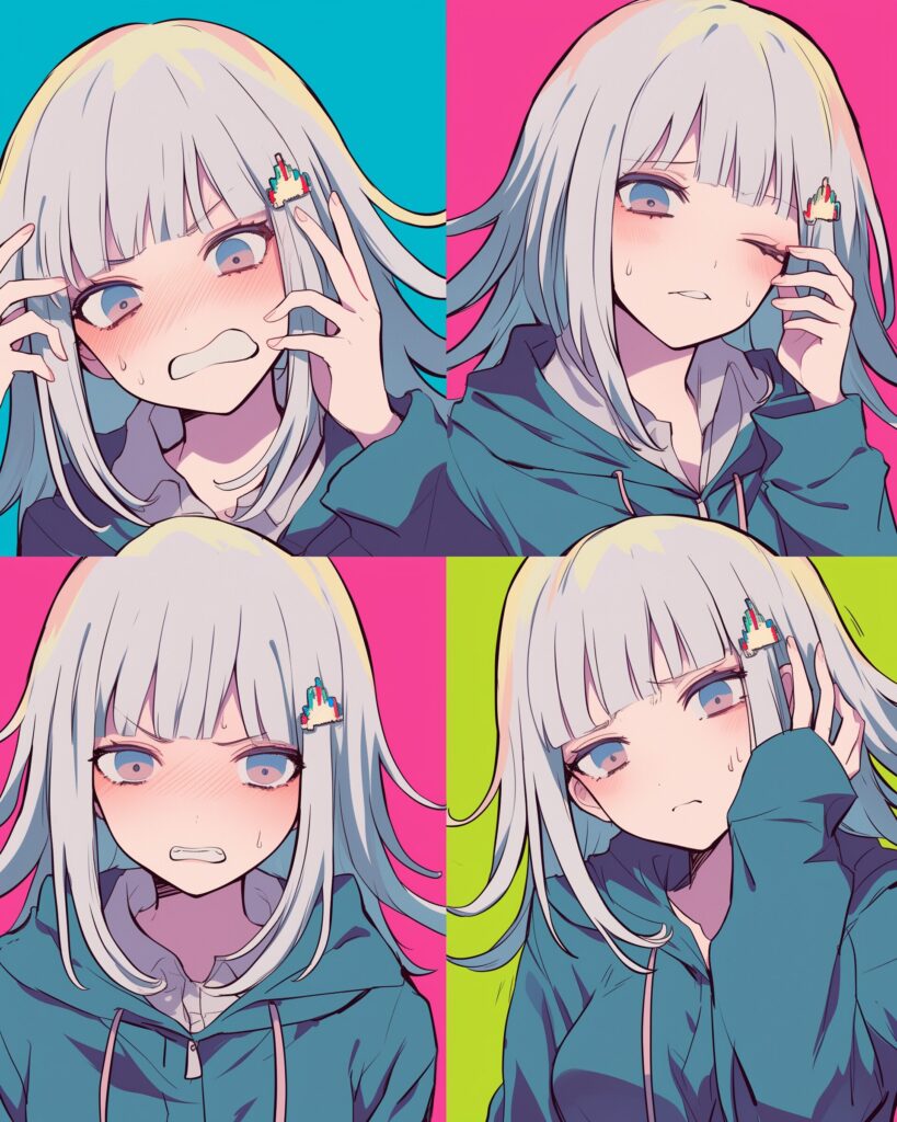 銀髪感情女子０