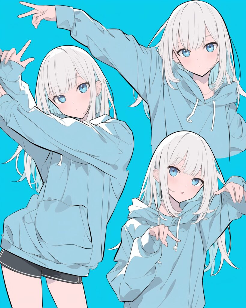 銀髪感情女子０