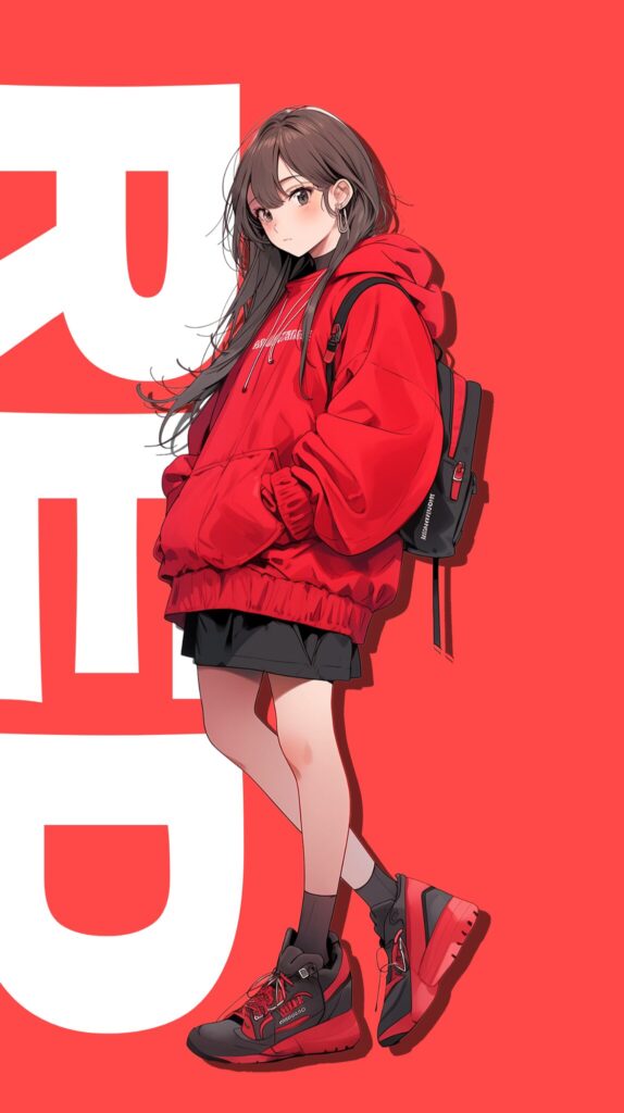パーカー女子の壁紙１