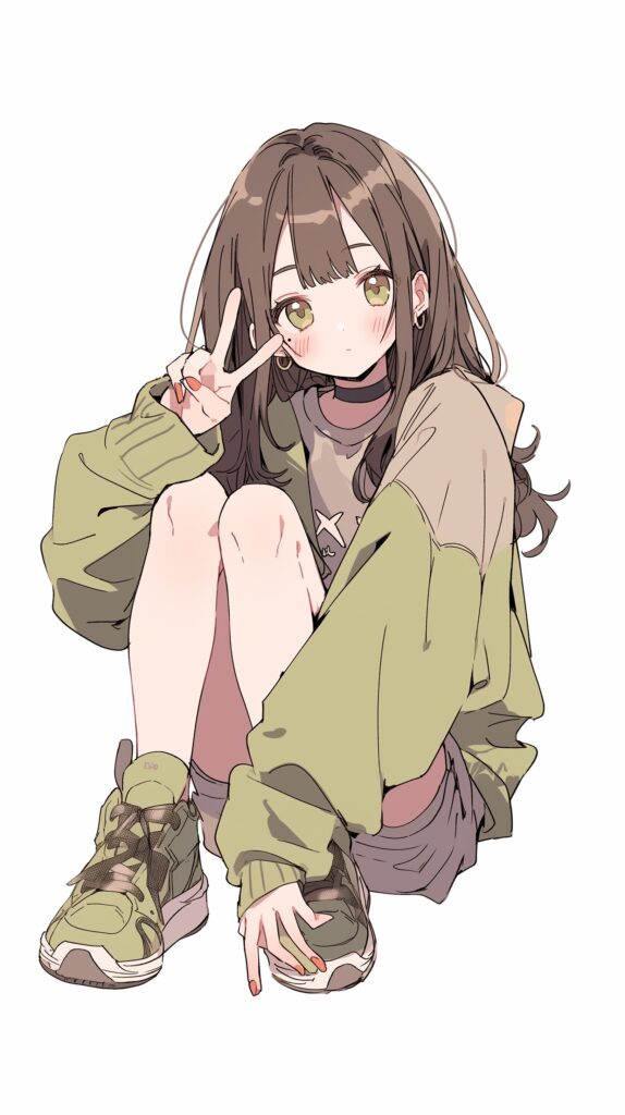 パーカー女子の壁紙０