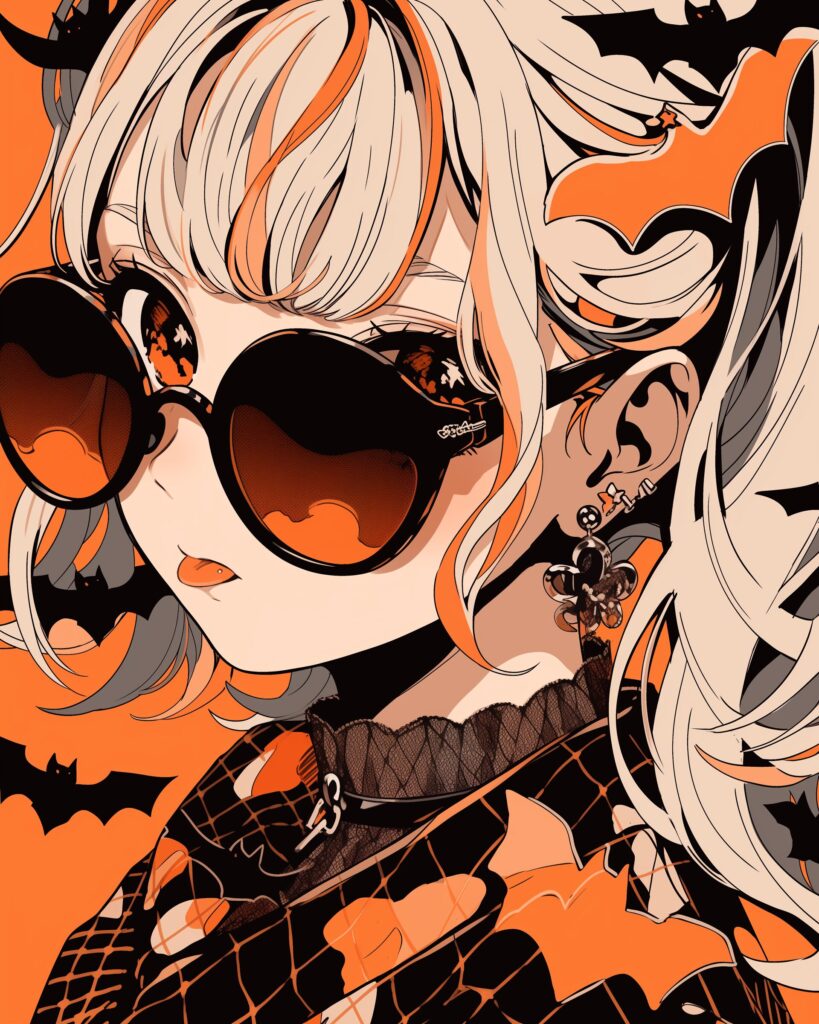 ハロウィンサングラス女子０