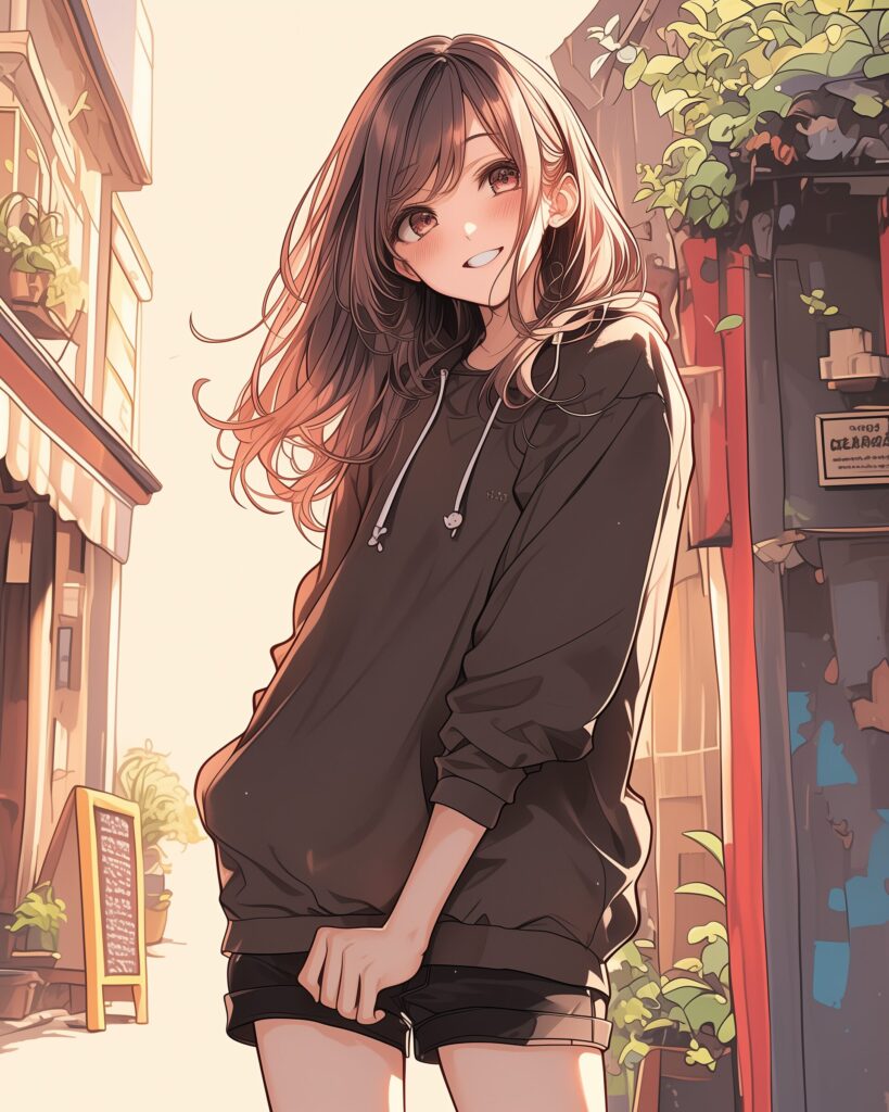 秋のパーカー女子０