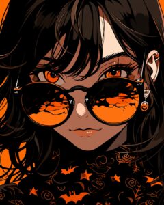 ハロウィンサングラス女子０