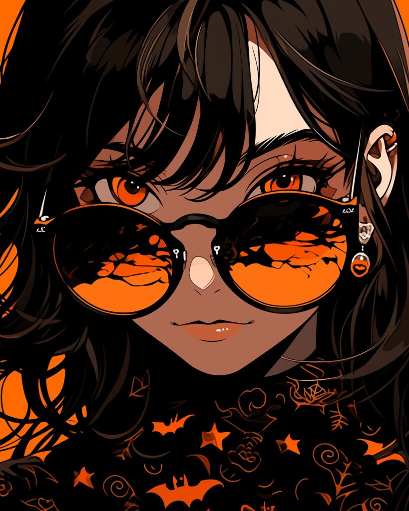 ハロウィンサングラス女子０