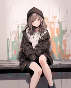 秋服女子０