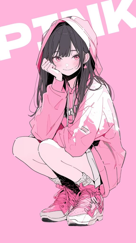 パーカー女子の壁紙１