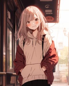 秋のパーカー女子０