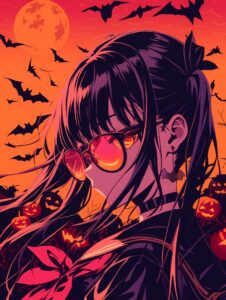 ハロウィンサングラス女子０